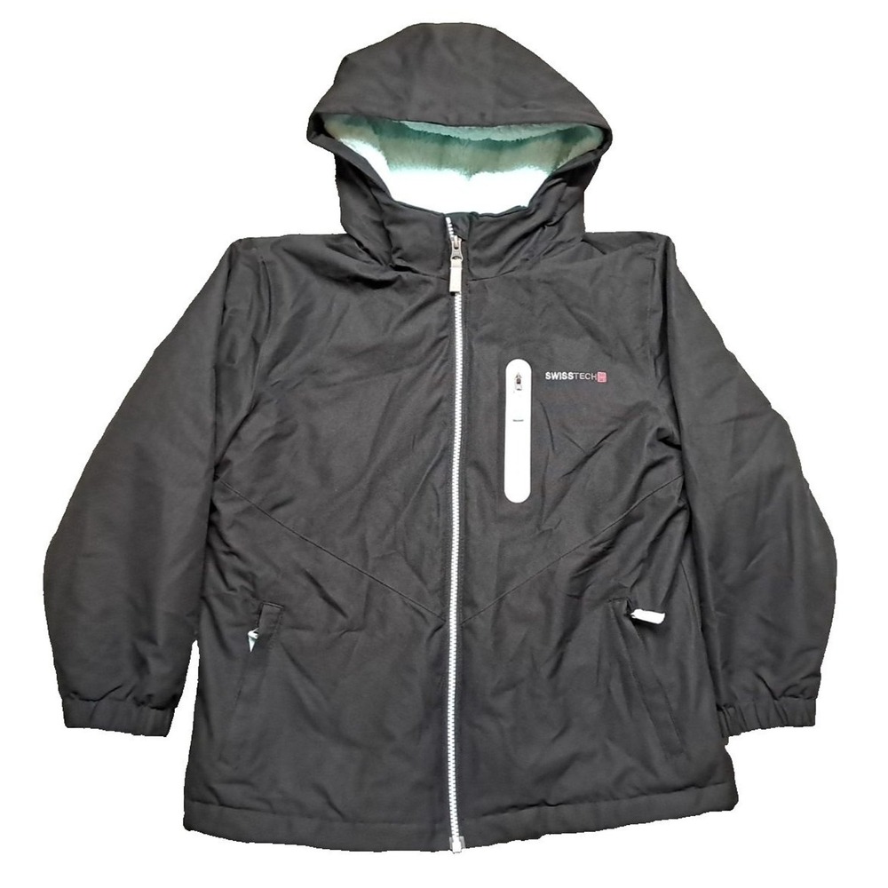Swiss+Tech Winter Coat Boys Medium 7-8 Insulated Full Zip Fleece Lined Jacket